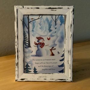 Farmhouse Christmas Snowman Picture 5x7 w/frame